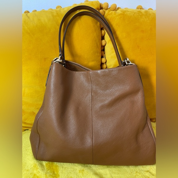 COACH Madison Leather Phoebe Shoulder Bag Tan - Picture 1 of 9